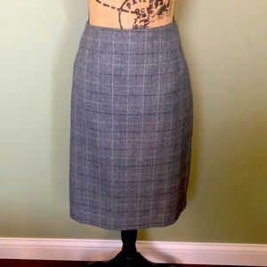 Pencil skirt, gray plaid, size 14